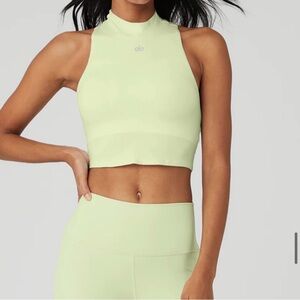 ALO YOGA That Shelf Bra Alosoft Tank in Iced Green Tea